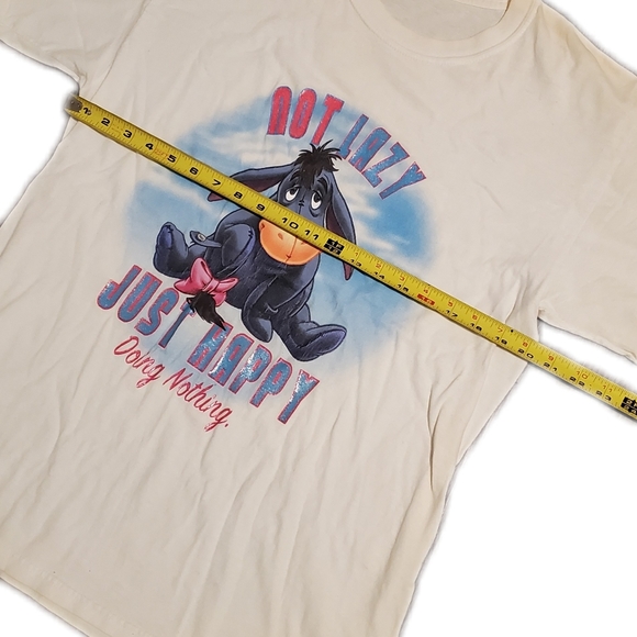 Y2K Eeyore Not Lazy Just Happy T-Shirt - Picture 3 of 4